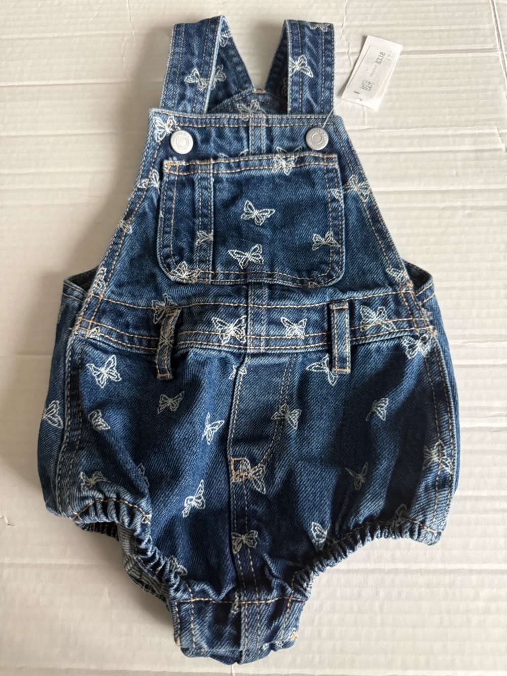 Printed Jean Shortalls for Baby Size 18-24 Mnths